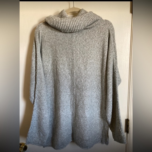 Maurices Gray Marbled Knit Waffle Knit Cowl Neck Long Sleeve Sweater - Picture 9 of 9